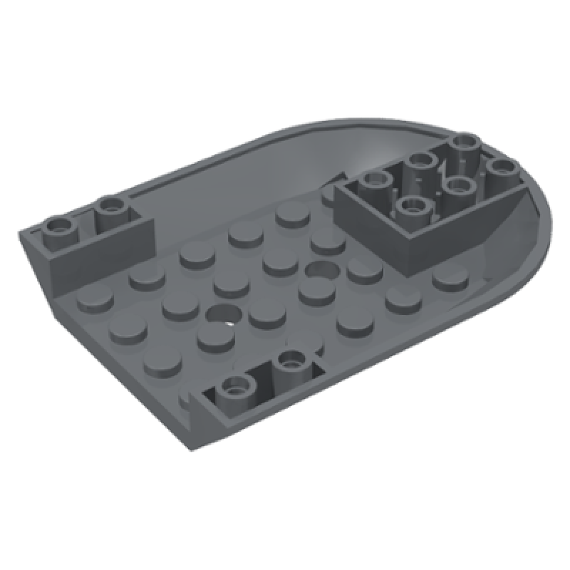 Vliegtuigromp gebogen voorkant 6x8 Dark Bluish Gray